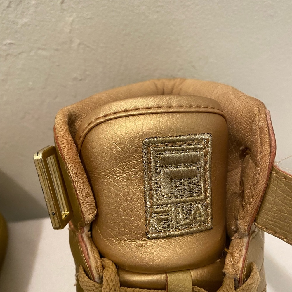 Unisex gold high top Fila sneakers - Picture 8 of 11